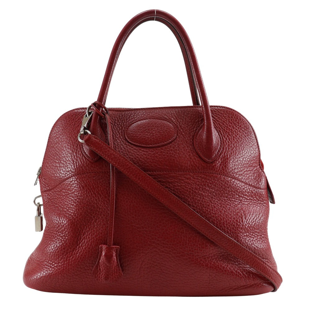 HERMES Handbag Ardenne Red/Silver Metal 2WAYShoulder Bored 31 Women