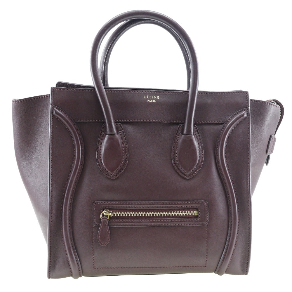 CELINE Handbag Calfskin wine-red Luggage mini Women