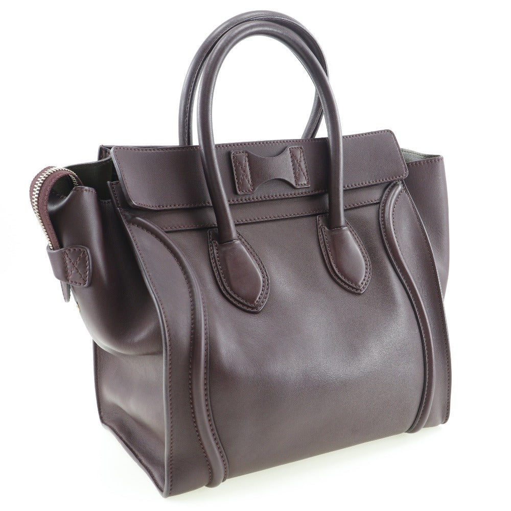 CELINE Handbag Calfskin wine-red Luggage mini Women
