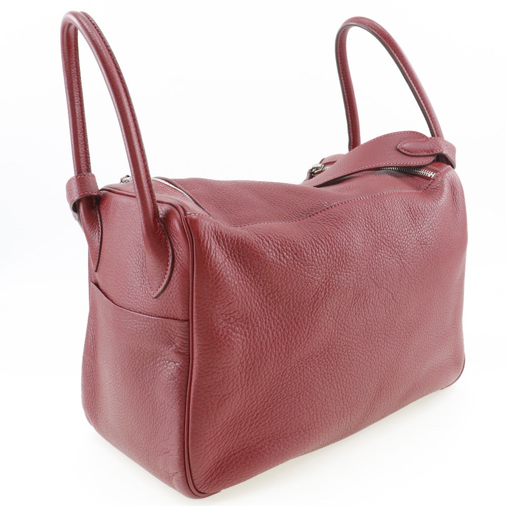 HERMES Handbag Taurillon Clemence Red Lindy 34 Women
