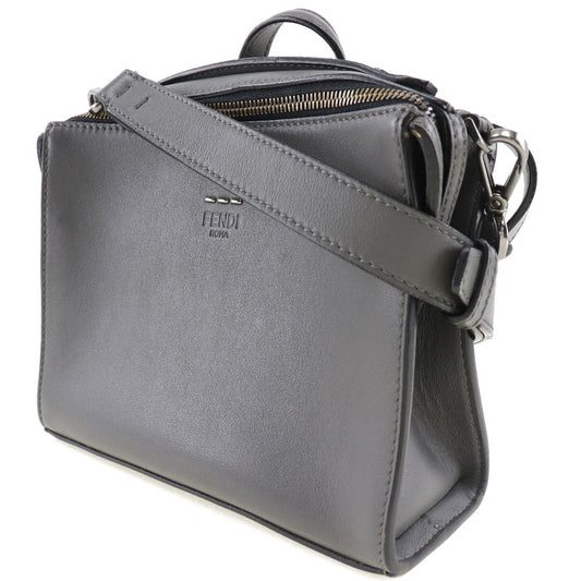 FENDI Handbag 7M0238O7B leather gray 2WAYShoulder mini messenger Women
