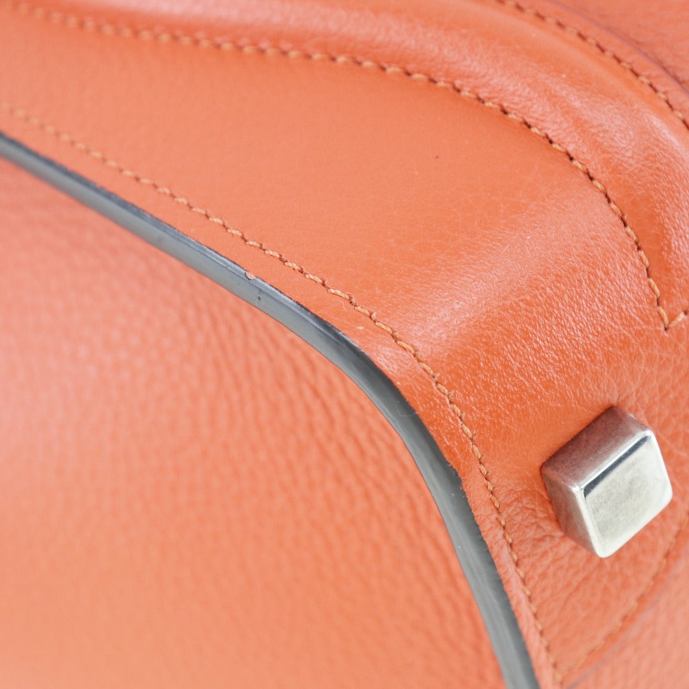 CELINE Handbag. leather vermilion Luggage micro shopper Women