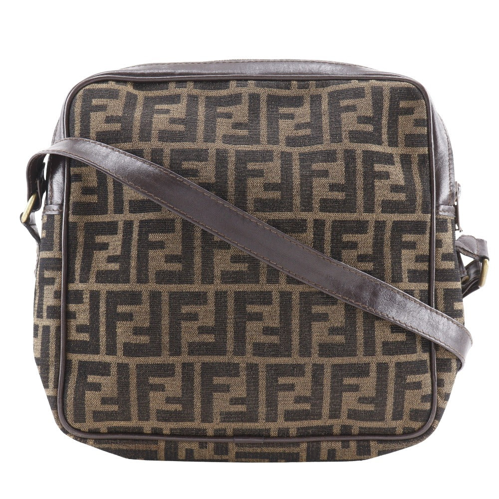 FENDI Shoulder Bag Nylon canvas Brown Zucca Women