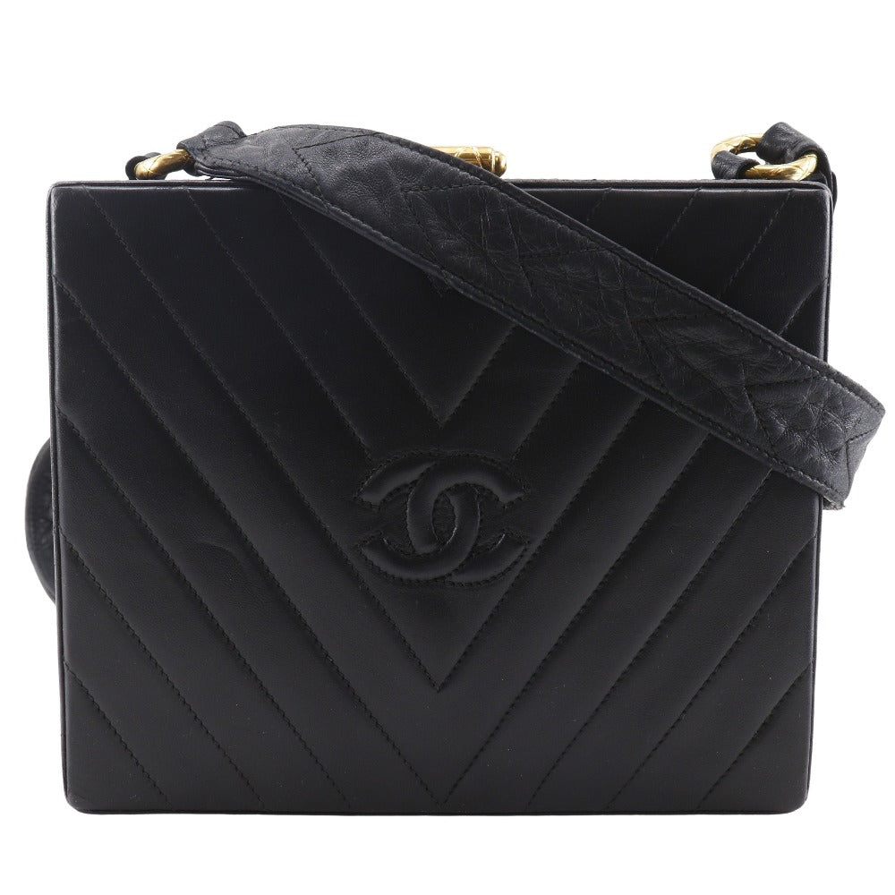 Chanel Chevron Coco Mark Lambskin Shoulder Bag