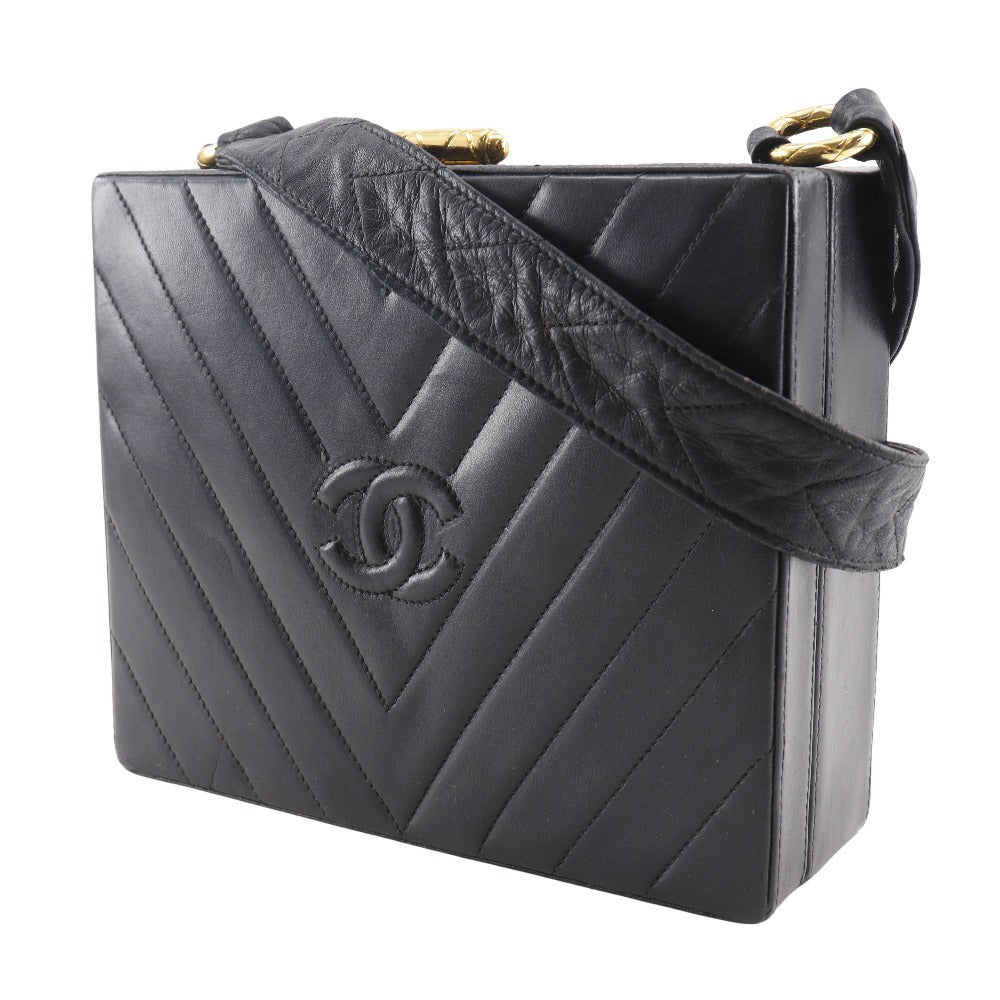 Chanel Chevron Coco Mark Lambskin Shoulder Bag
