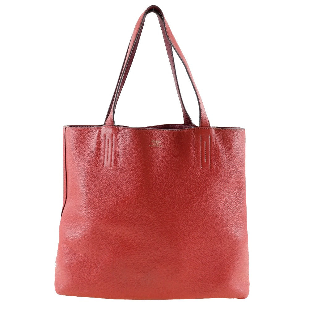 HERMES Tote Bag Taurillon Clemence Bougainvillea reversible Doble Sense 45