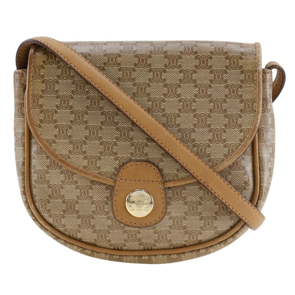 CELINE Shoulder Bag PVC, Leather beige Macadam Old Celine Pochette Women
