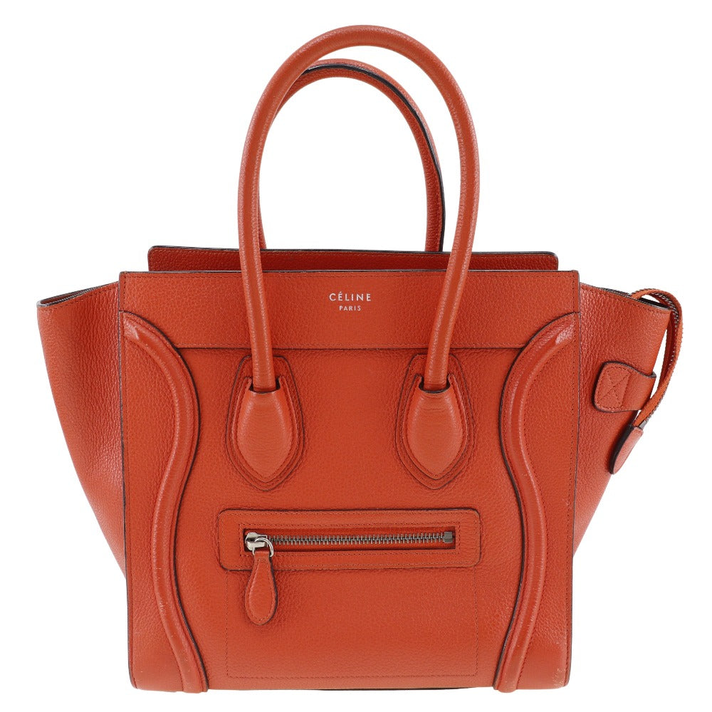 CELINE Handbag Calfskin Red Luggage micro Women