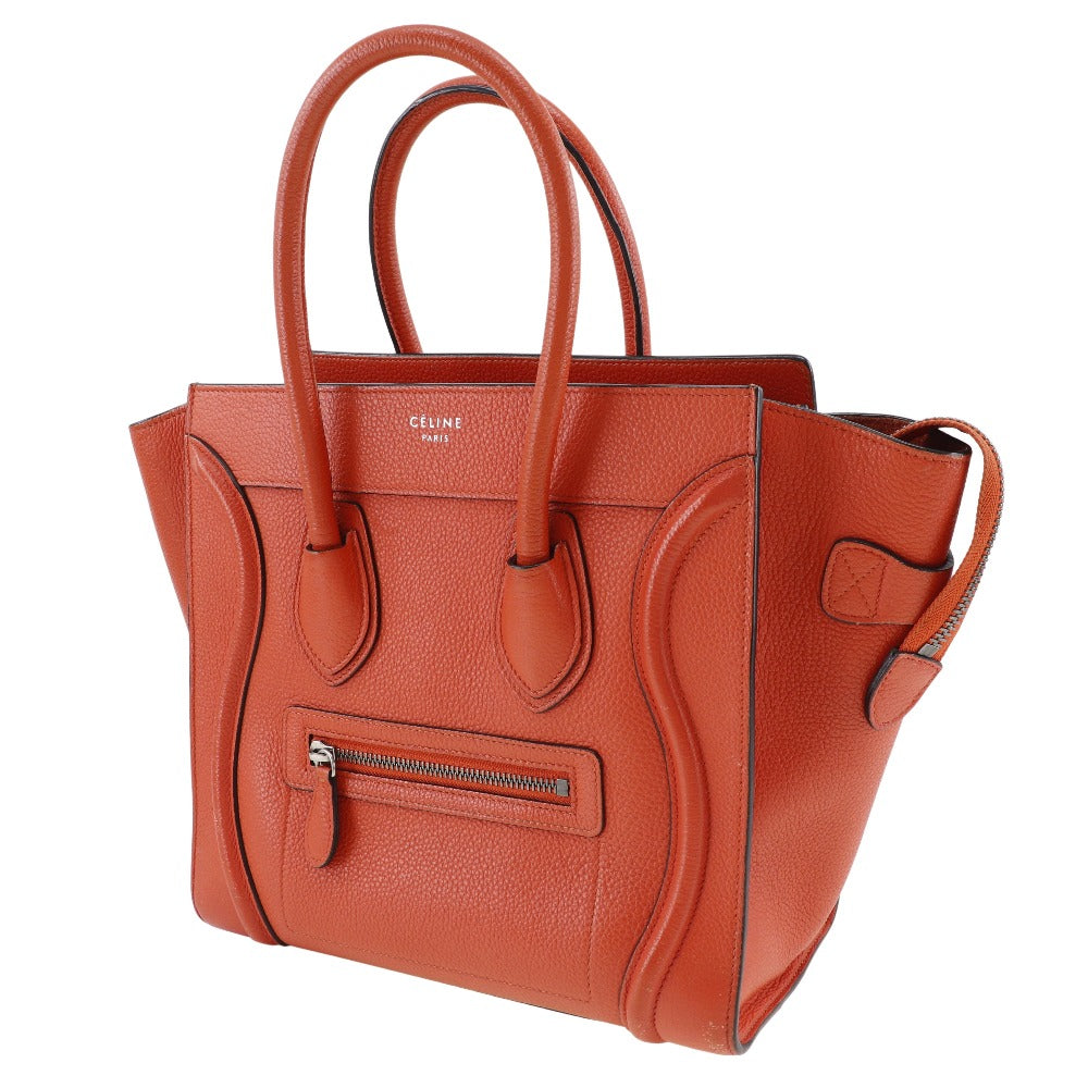 CELINE Handbag Calfskin Red Luggage micro Women