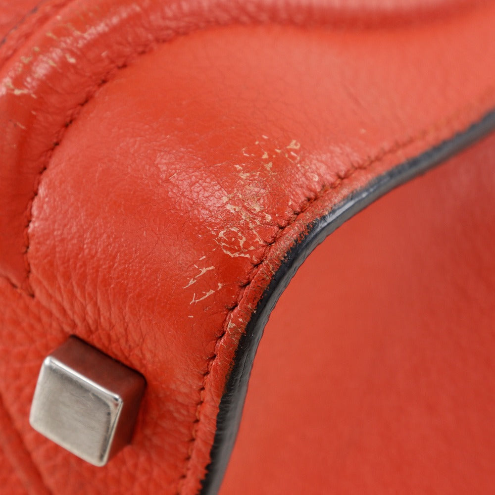 CELINE Handbag Calfskin Red Luggage micro Women