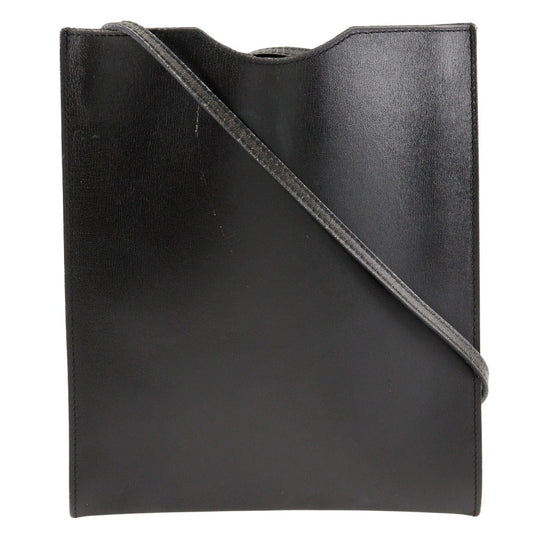 HERMES Shoulder Bag Calfskin black Pochette Omenitu