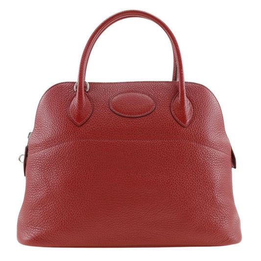 HERMES Handbag Taurillon Clemence Red/Silver Metal Bored 31 Women