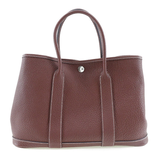 HERMES Handbag Country wine-red Garden party TPM Women