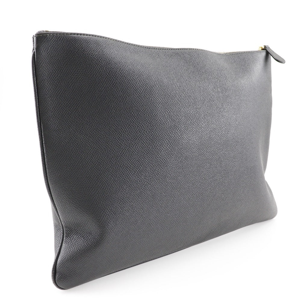 BALENCIAGA Clutch bag leather black logo unisex(Unisex)