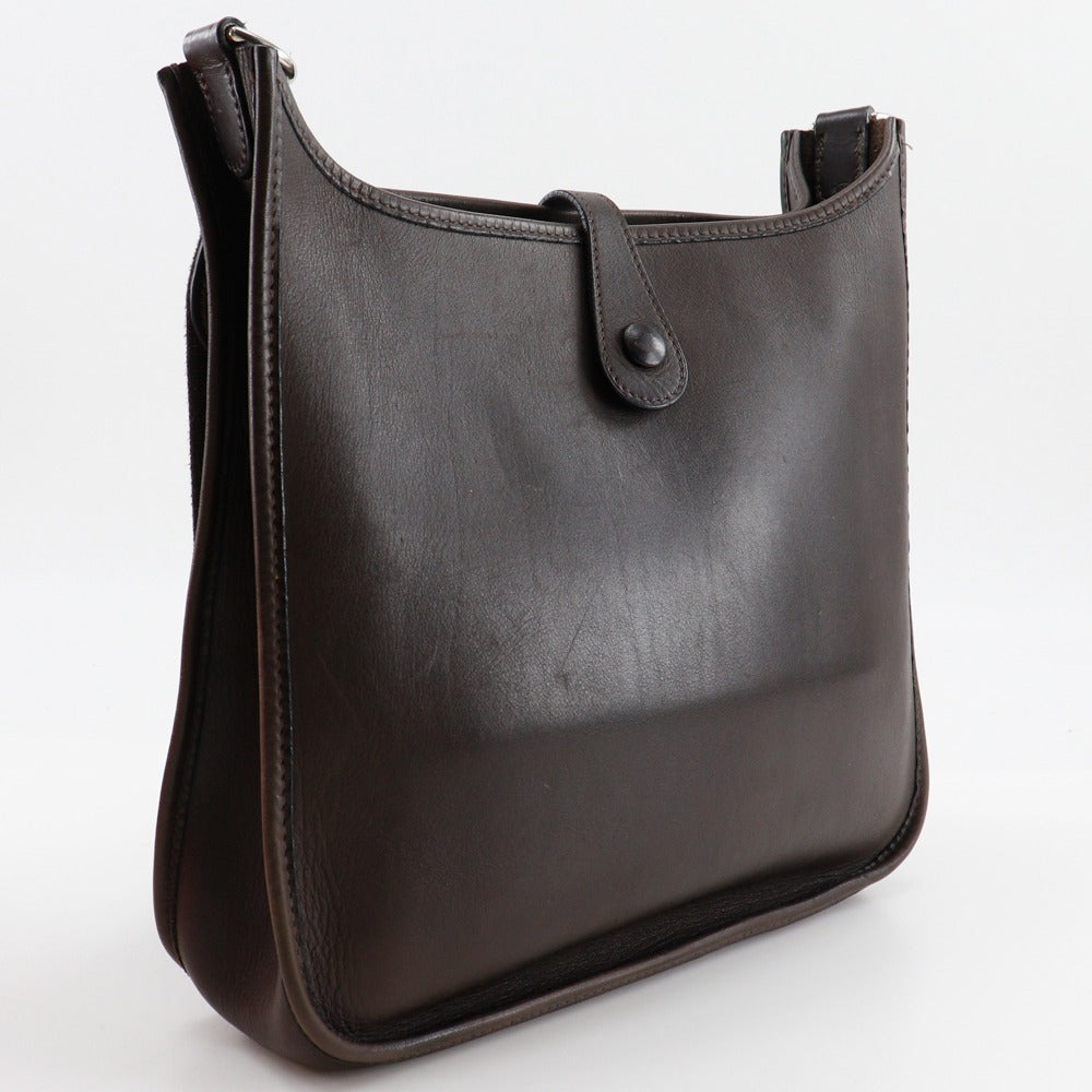 HERMES Shoulder Bag Calfskin Brown Evelyn Evelyn PM