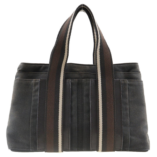 HERMES Tote Bag canvas black Toroca Horizontal PM