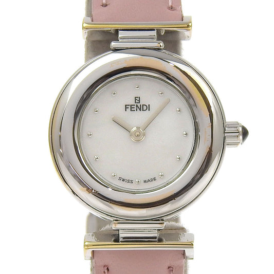 FENDI Watches Quartz 320L Stainless Steel , Embossed Leather white White shell dial Women