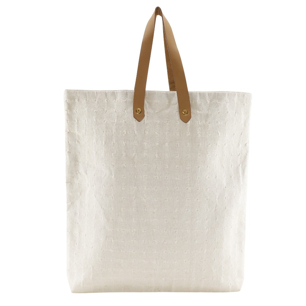 HERMES Handbag cotton White Amedaba Tote GM