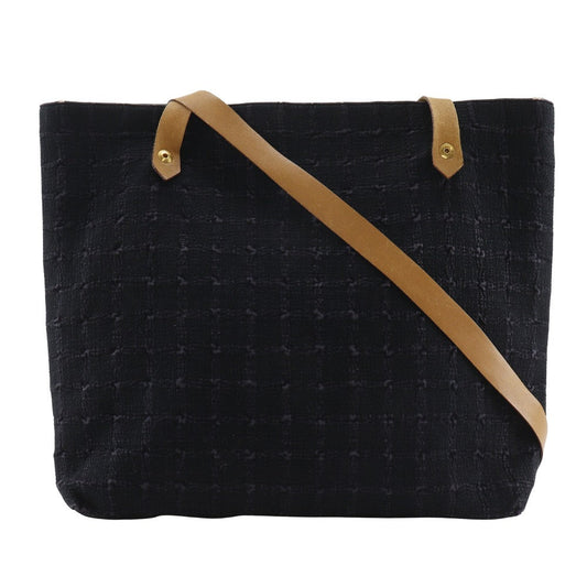 HERMES Shoulder Bag canvas black Long shoulder Amedaba Cava de Poche