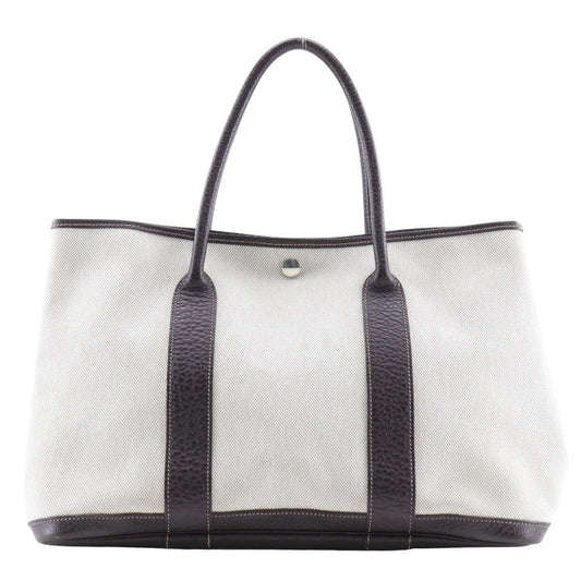 HERMES Tote Bag Toile H, Buffle Beige / Brown Garden party PM Women