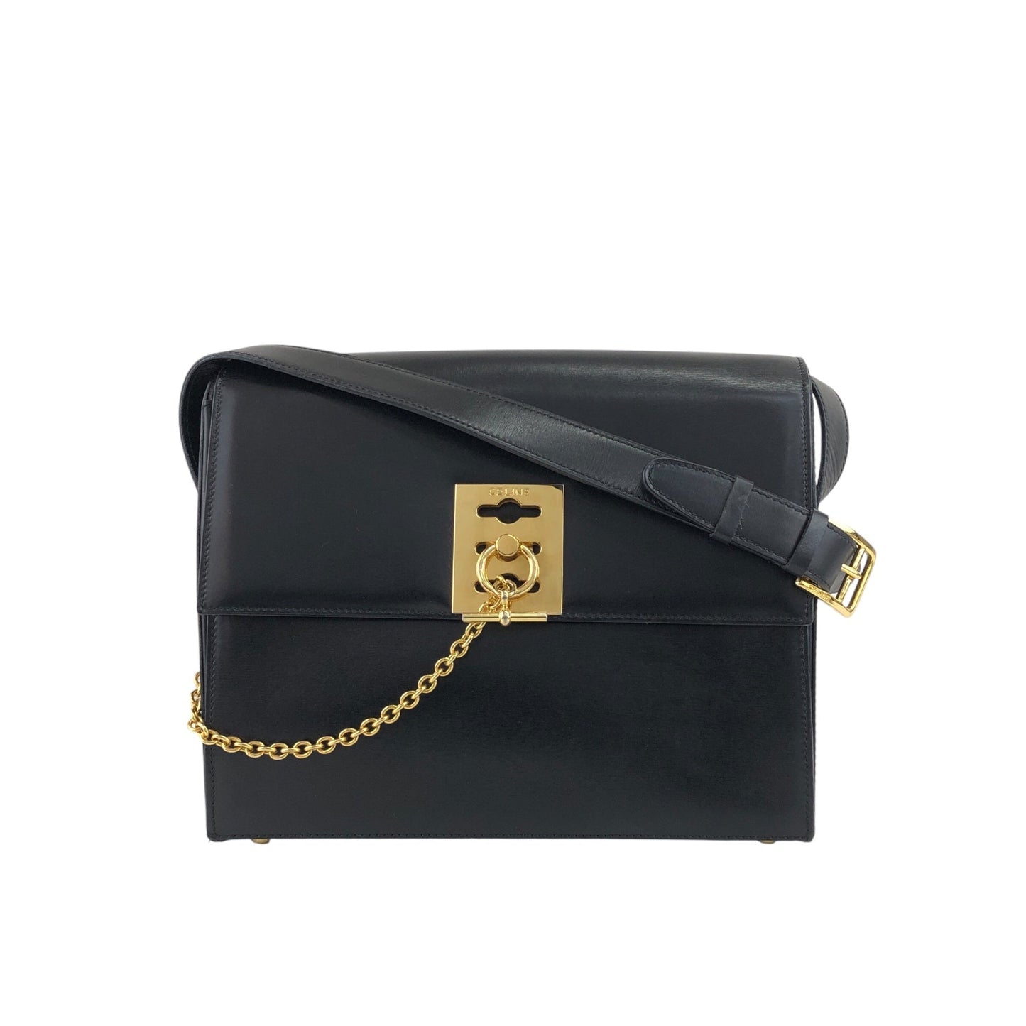 CELINE Gancini Shoulder bag Black mv6k7d