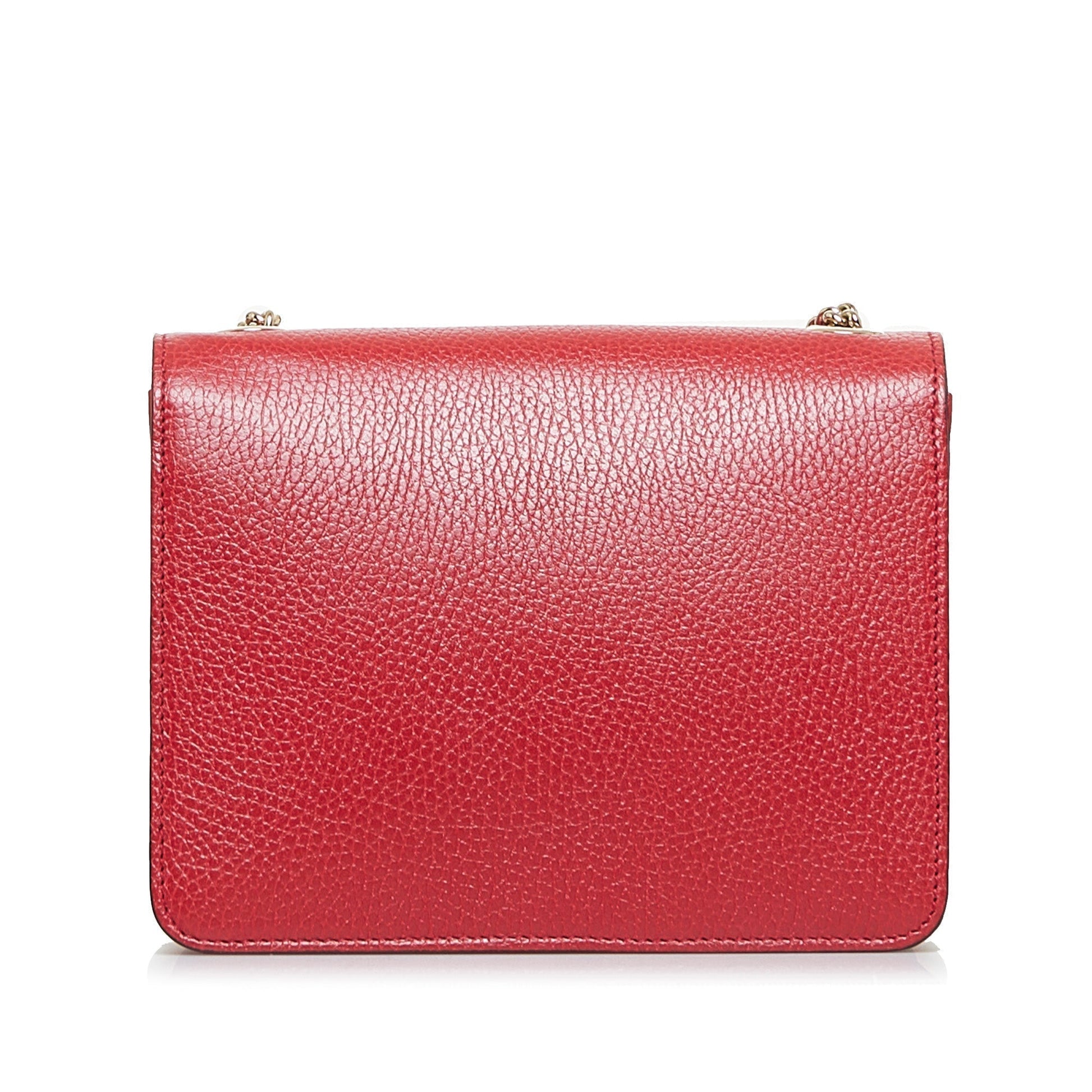 Gucci Interlocking G Red Leather Calfskin Crossbody