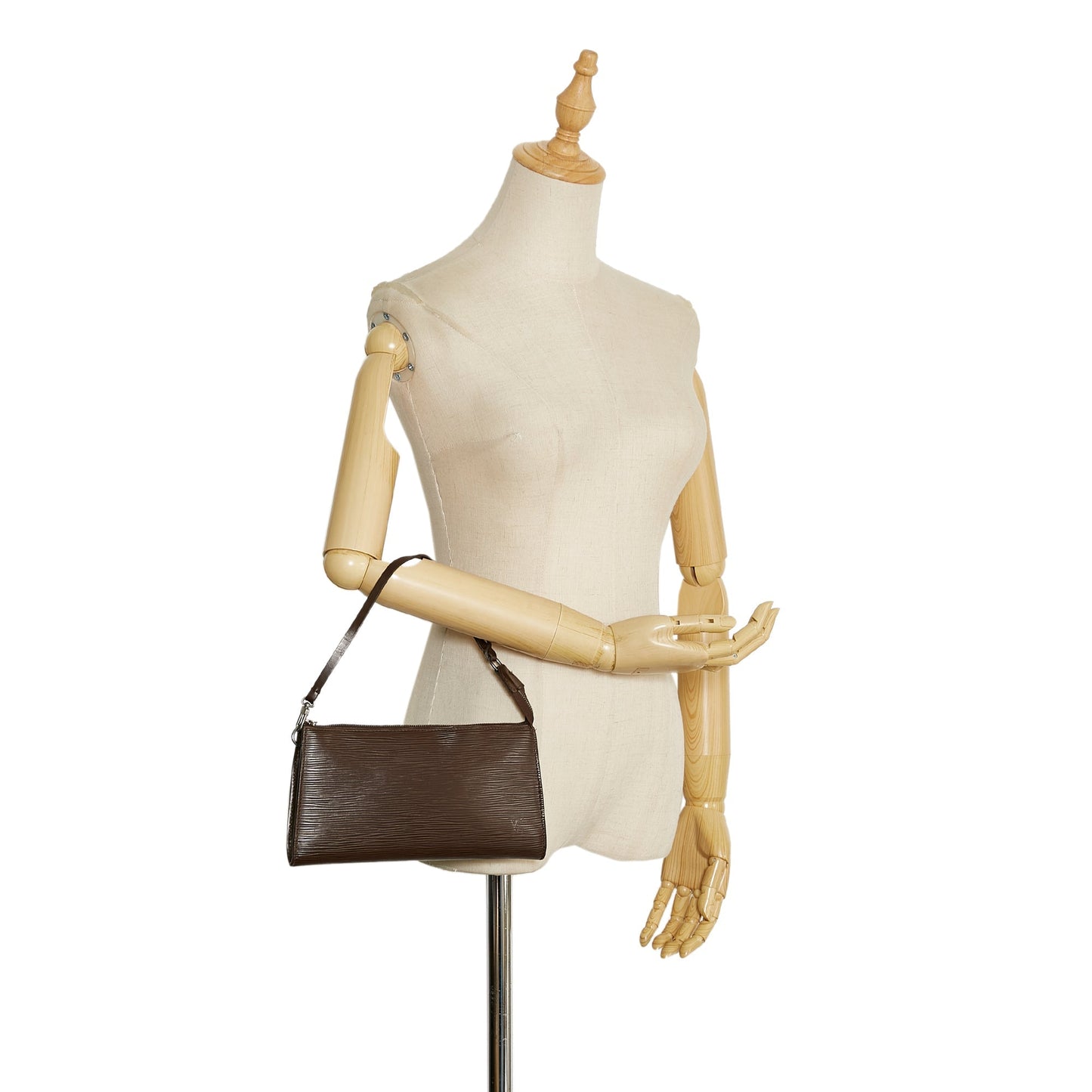 LOUIS VUITTON Epi Pochette Accessoires Brown Clutch