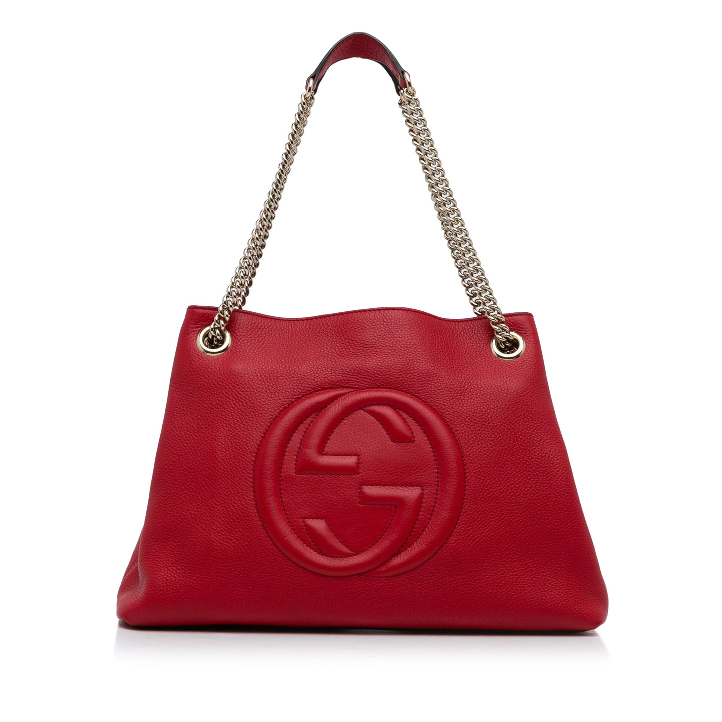 Gucci Soho Red Leather Chain Tote Style 1