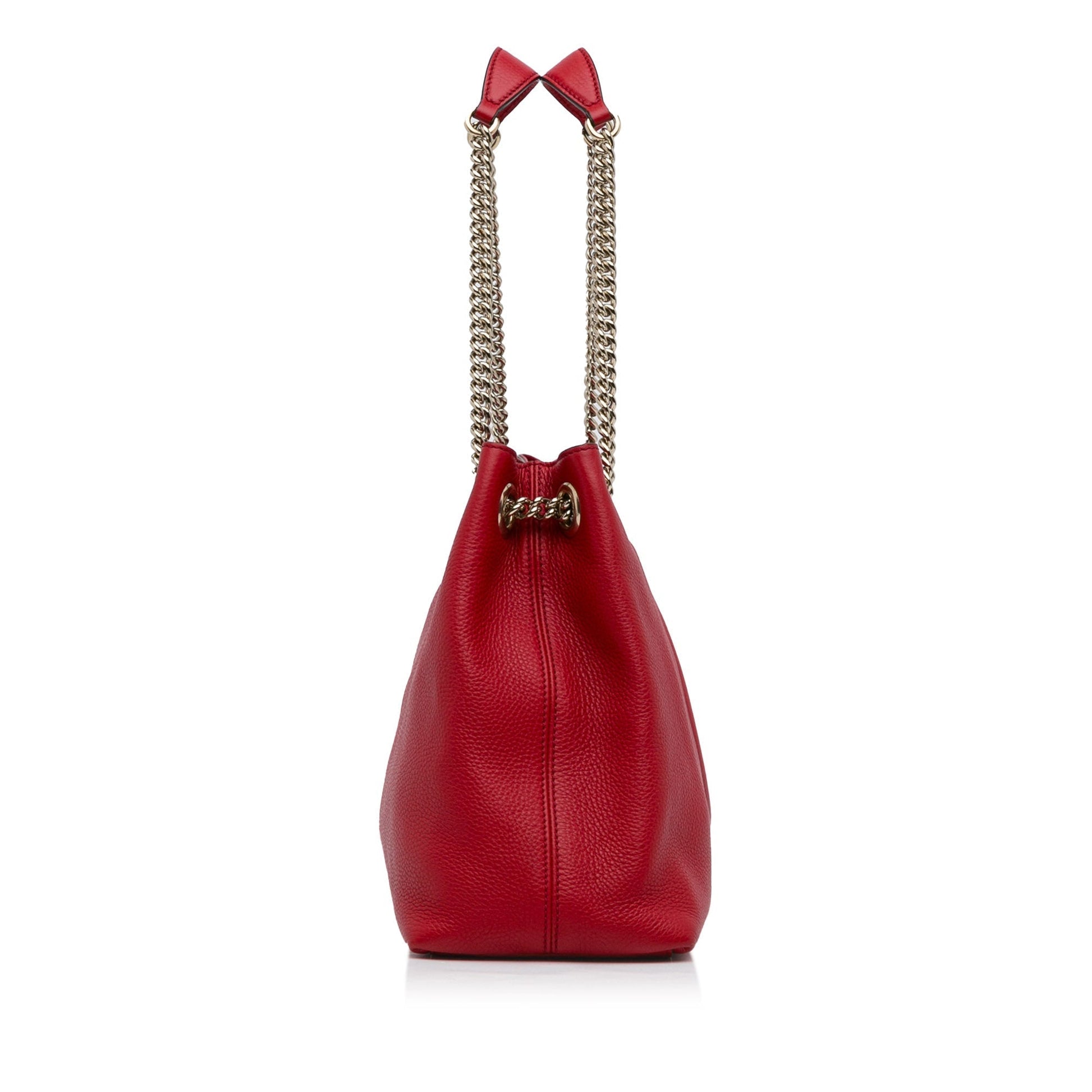 Gucci Soho Red Leather Chain Tote Style 1