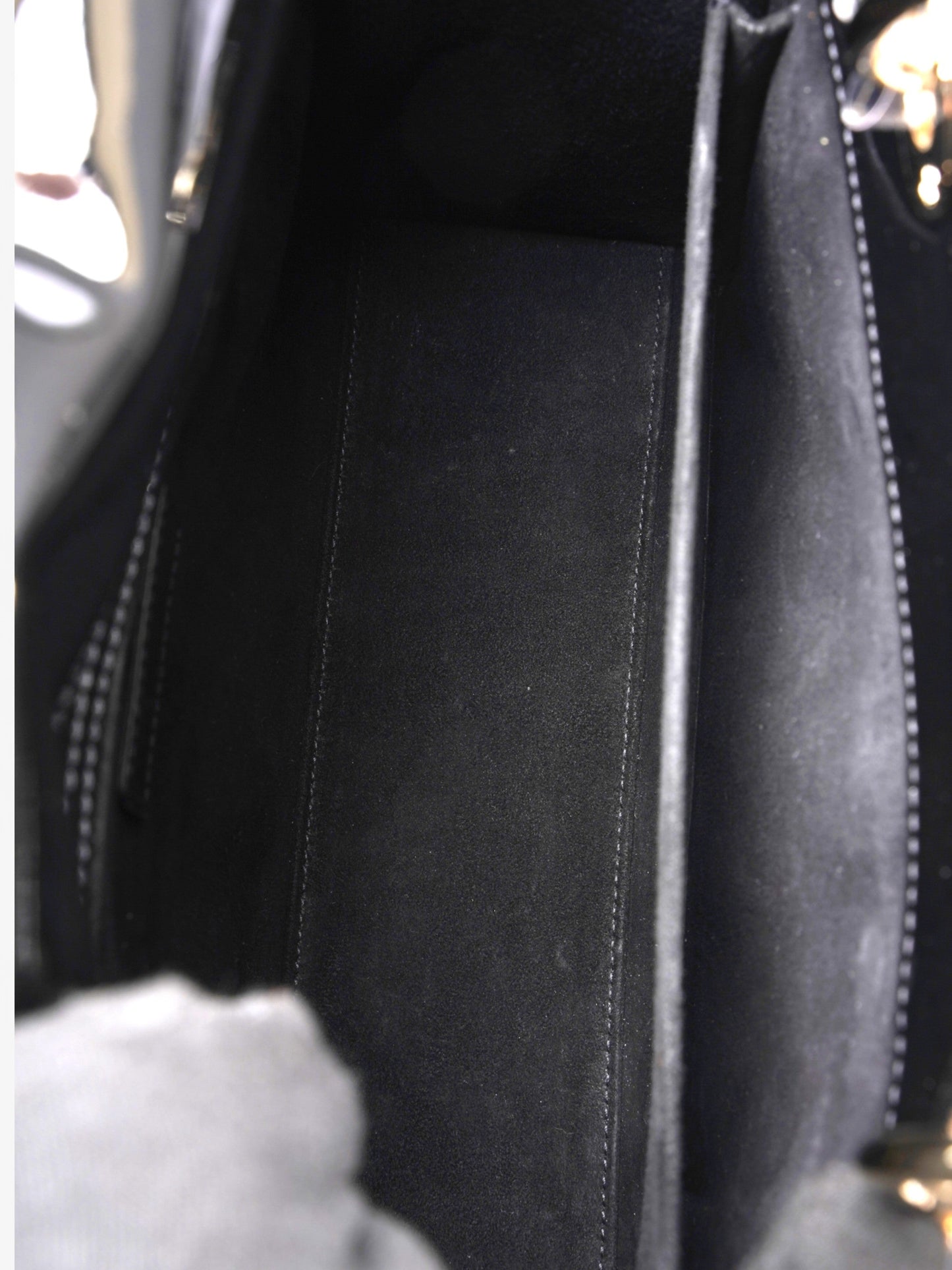 Christian Dior Lady Dior Black Patent Leather Medium