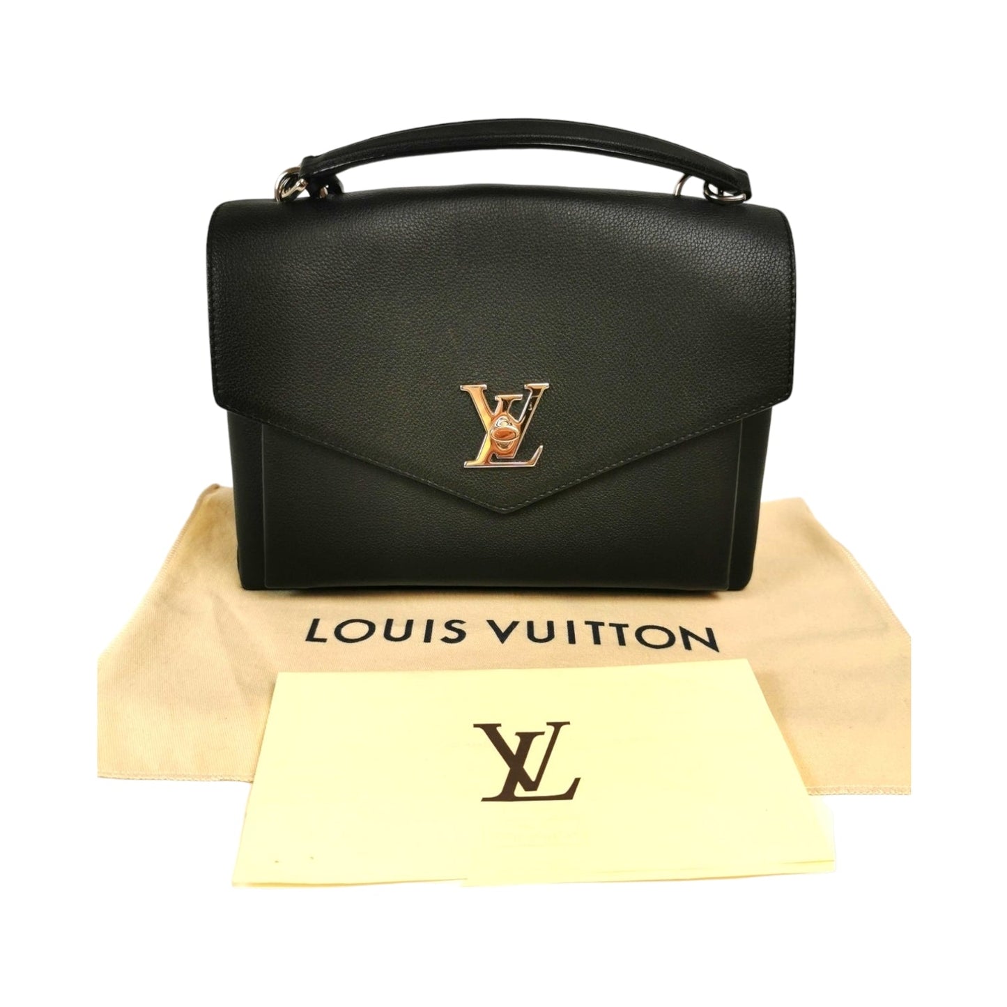 Louis Vuitton Mylockme Top Handle Black Taurillon Handbag