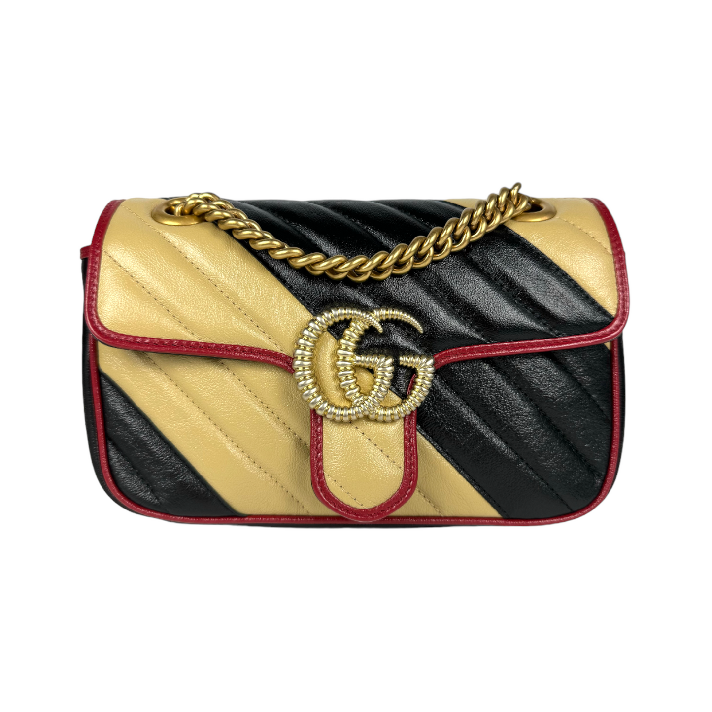Gucci GG Marmont Black Quilted Chain Crossbody