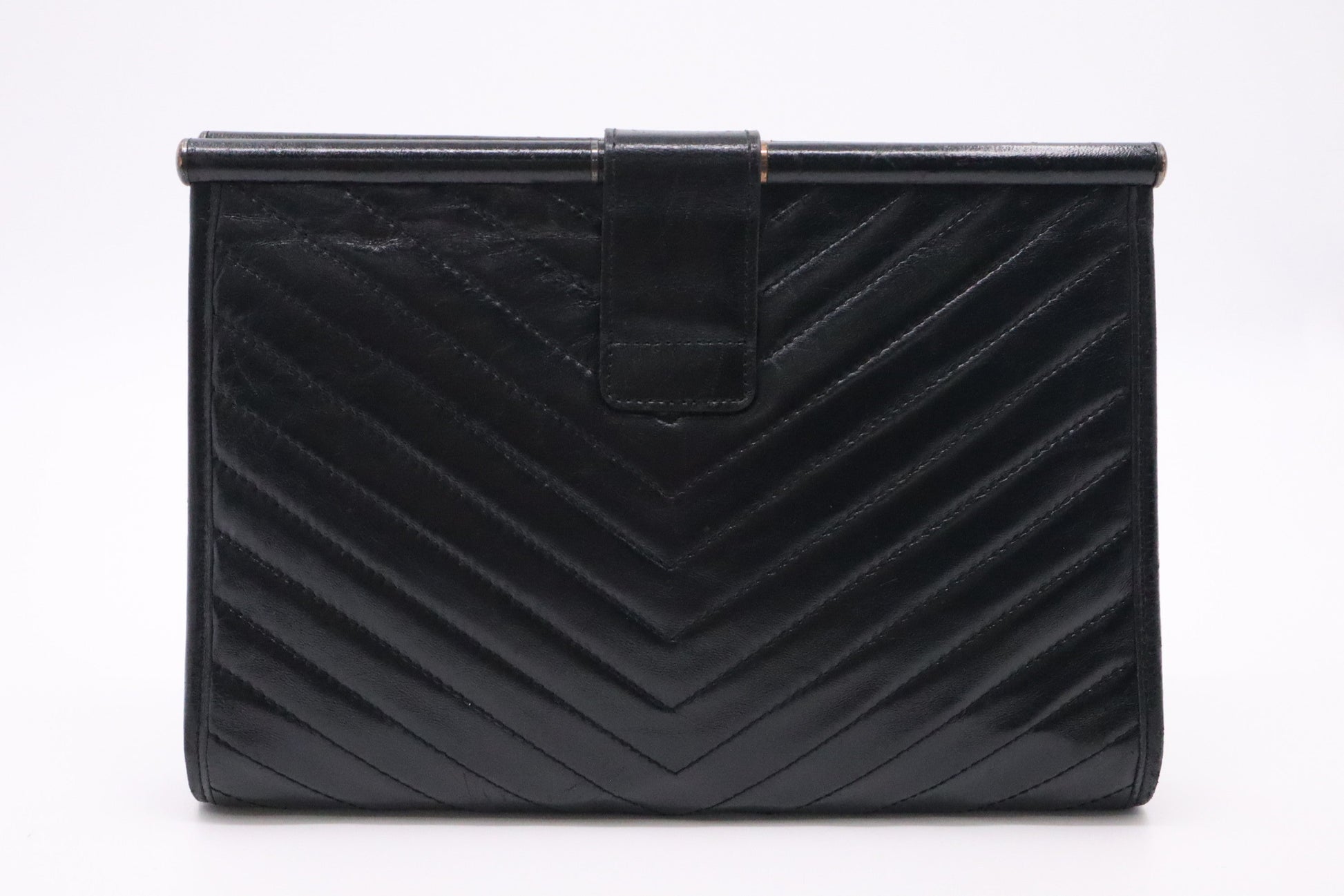 YSL Saint Laurent Clutch in Black Leather