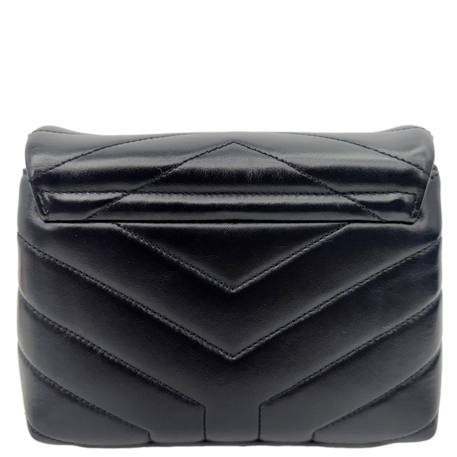 YVES SAINT LAURENT Loulou Toy Calfskin Leather Crossbody Bag Black