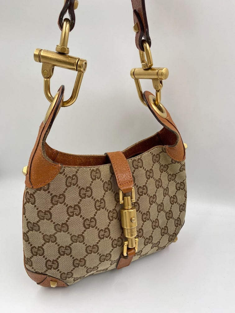 Gucci Leather Canvas Shoulder Bag
