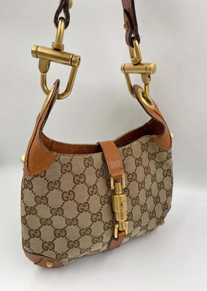 Gucci Leather Canvas Shoulder Bag