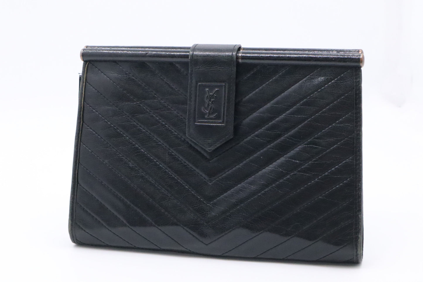 YSL Saint Laurent Clutch in Black Leather