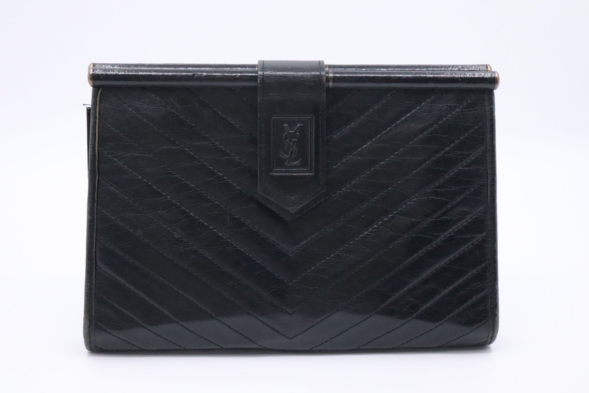 YSL Saint Laurent Clutch in Black Leather