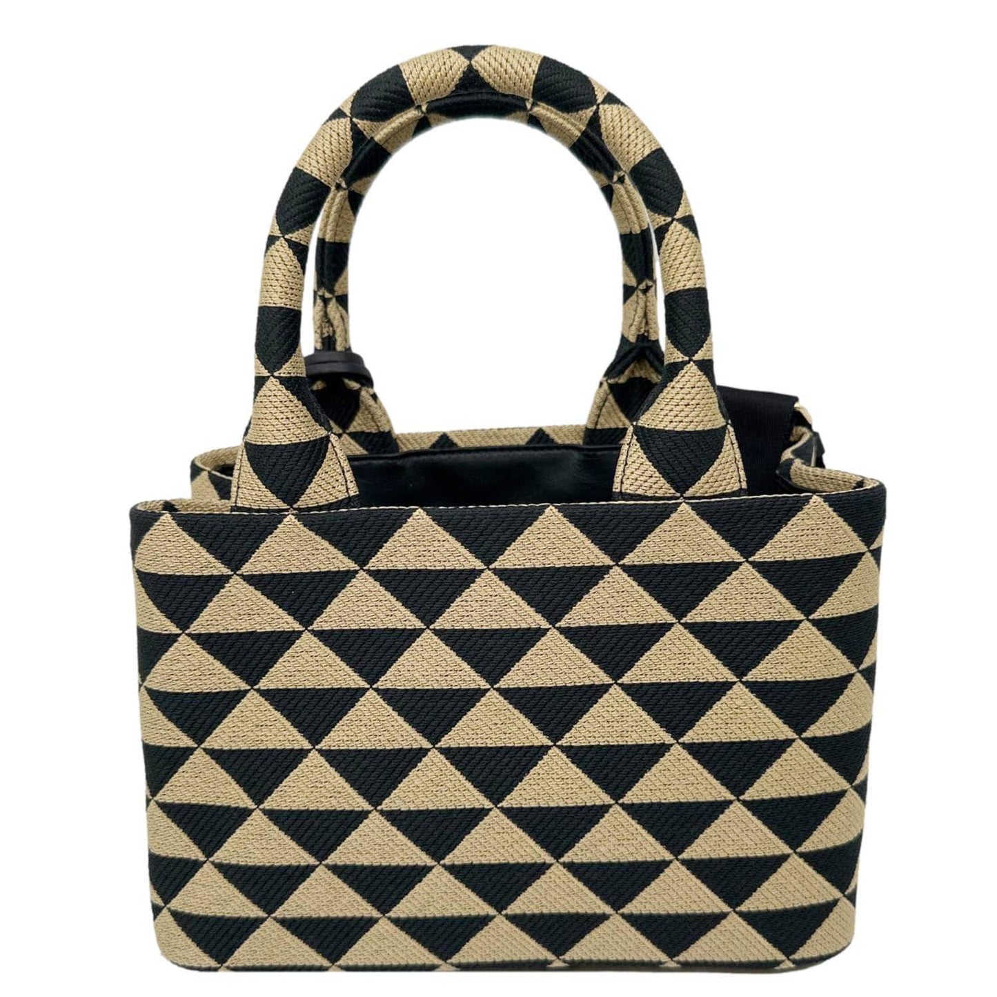 PRADA Symbole Embroidered Canvas Tote Bag Beige