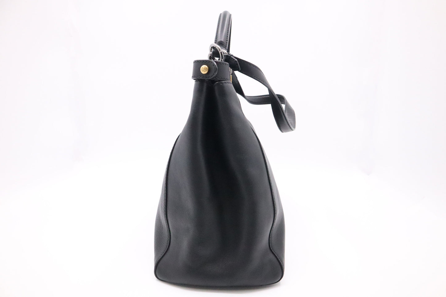 Fendi Medium Peekaboo Tote in Black Leather