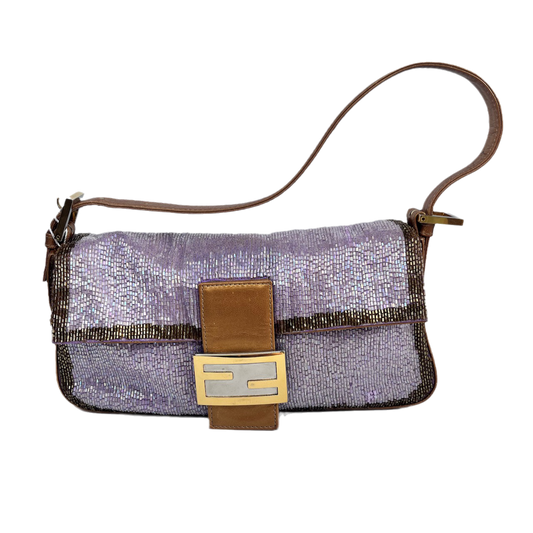 FENDI Baguette Glitter beads Lilac