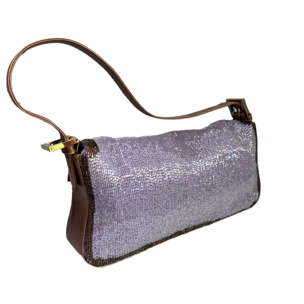FENDI Baguette Glitter beads Lilac