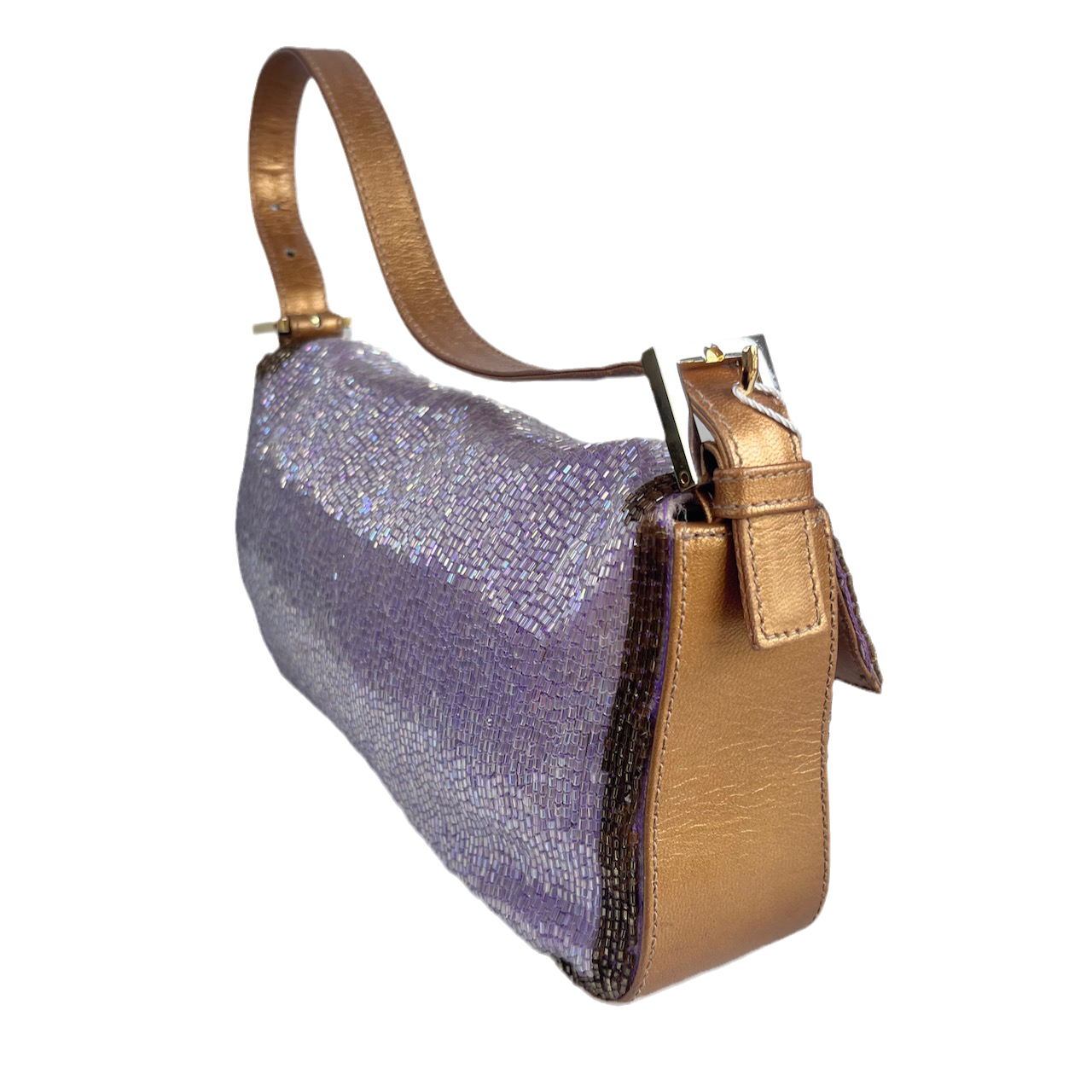 FENDI Baguette Glitter beads Lilac