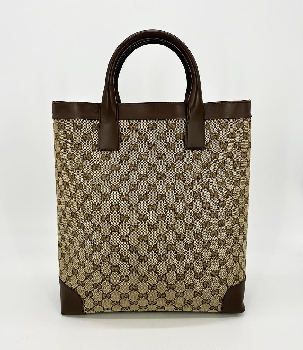 Gucci Monogram Nylon Leather Canvas Tote