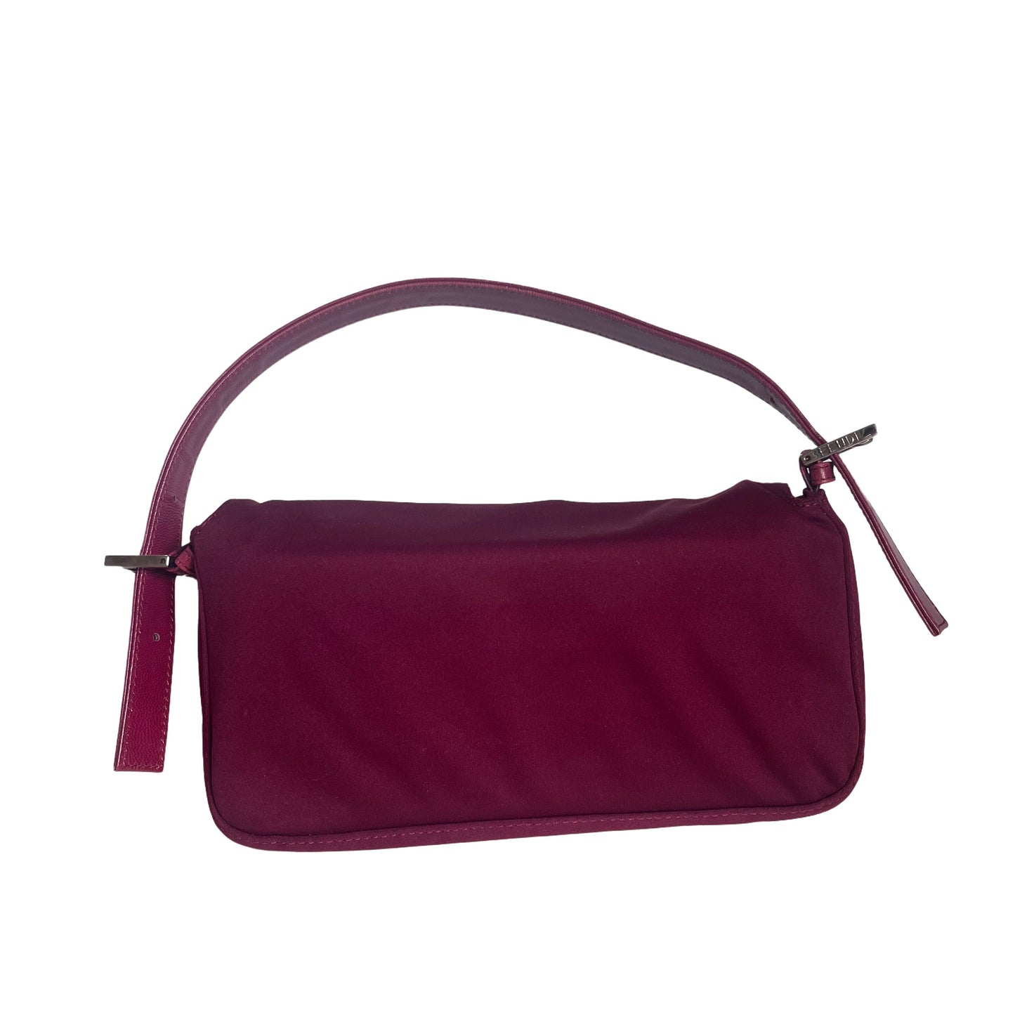 FENDI Baguette Raspberry Pink Cloth Shoulder Bag