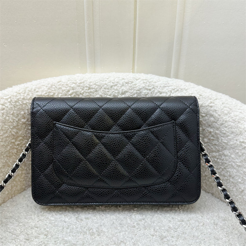 Chanel Classic Wallet on Chain WOC in Black Caviar and SHW (Model: AP0250) Crossbody