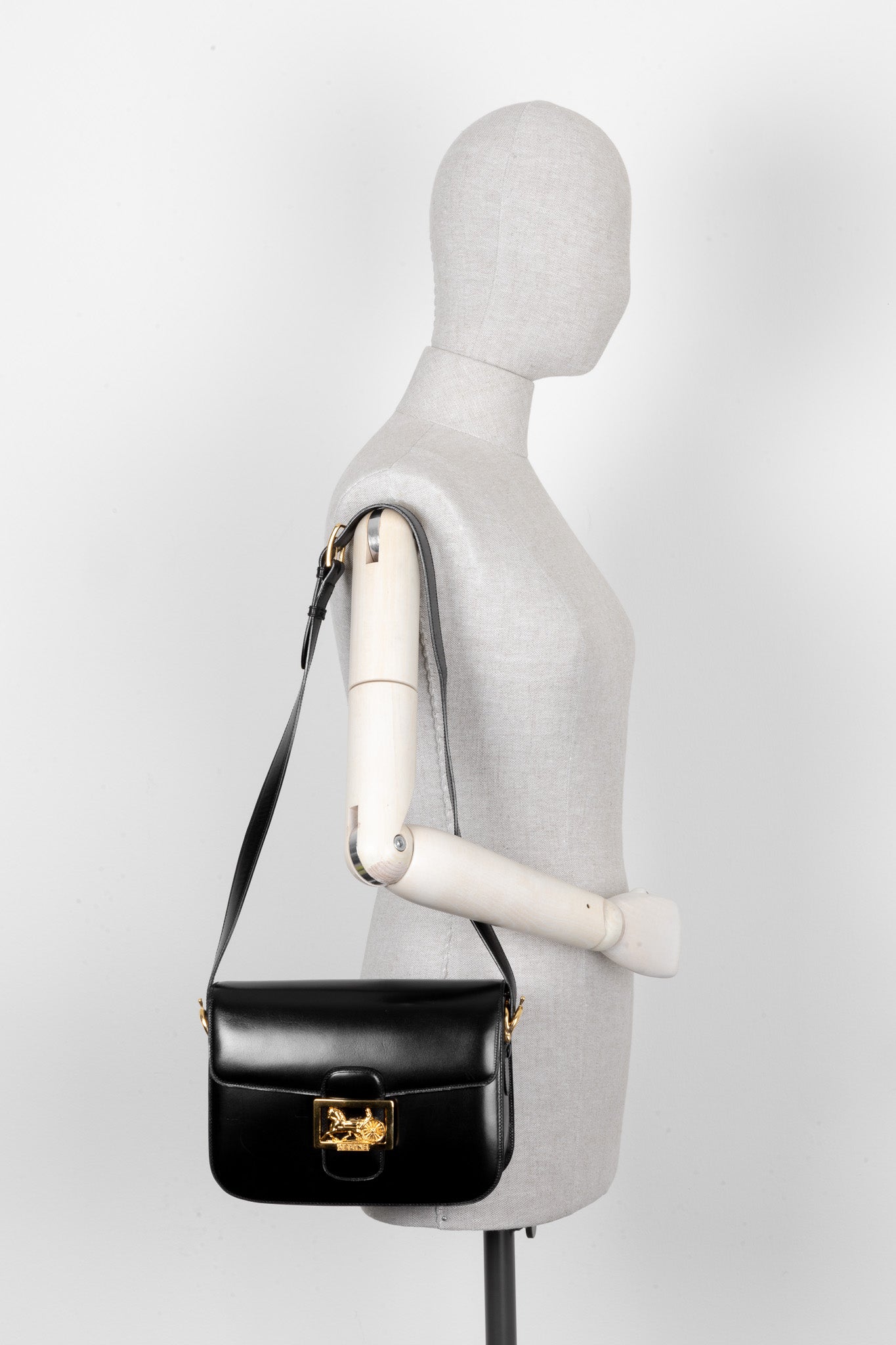 CELINE Horse Carriage Crossbody Bag Black Box