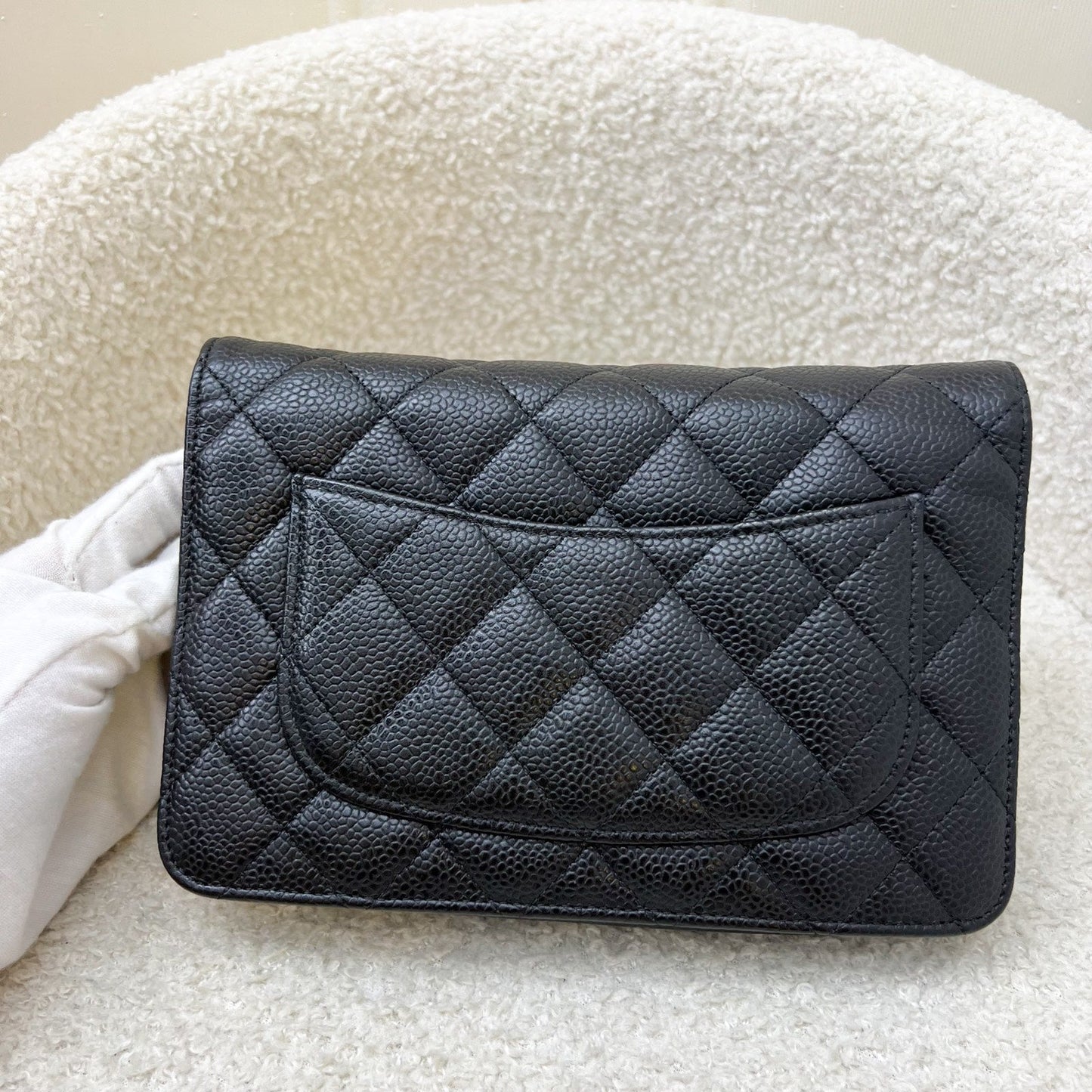 Chanel Classic Wallet on Chain WOC in Black Caviar and GHW Crossbody
