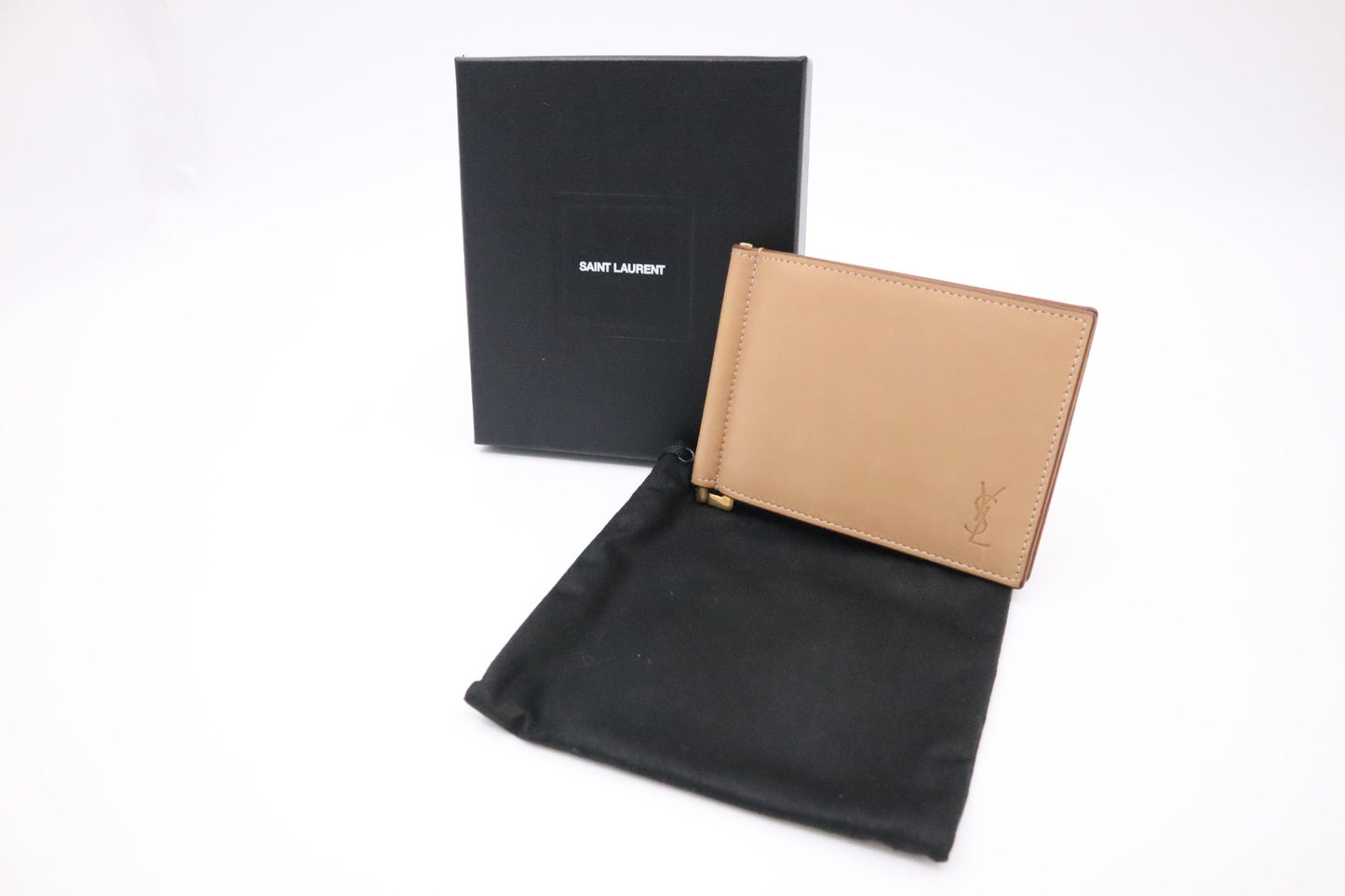 YSL Saint Laurent Bifold Wallet in Tan Leather