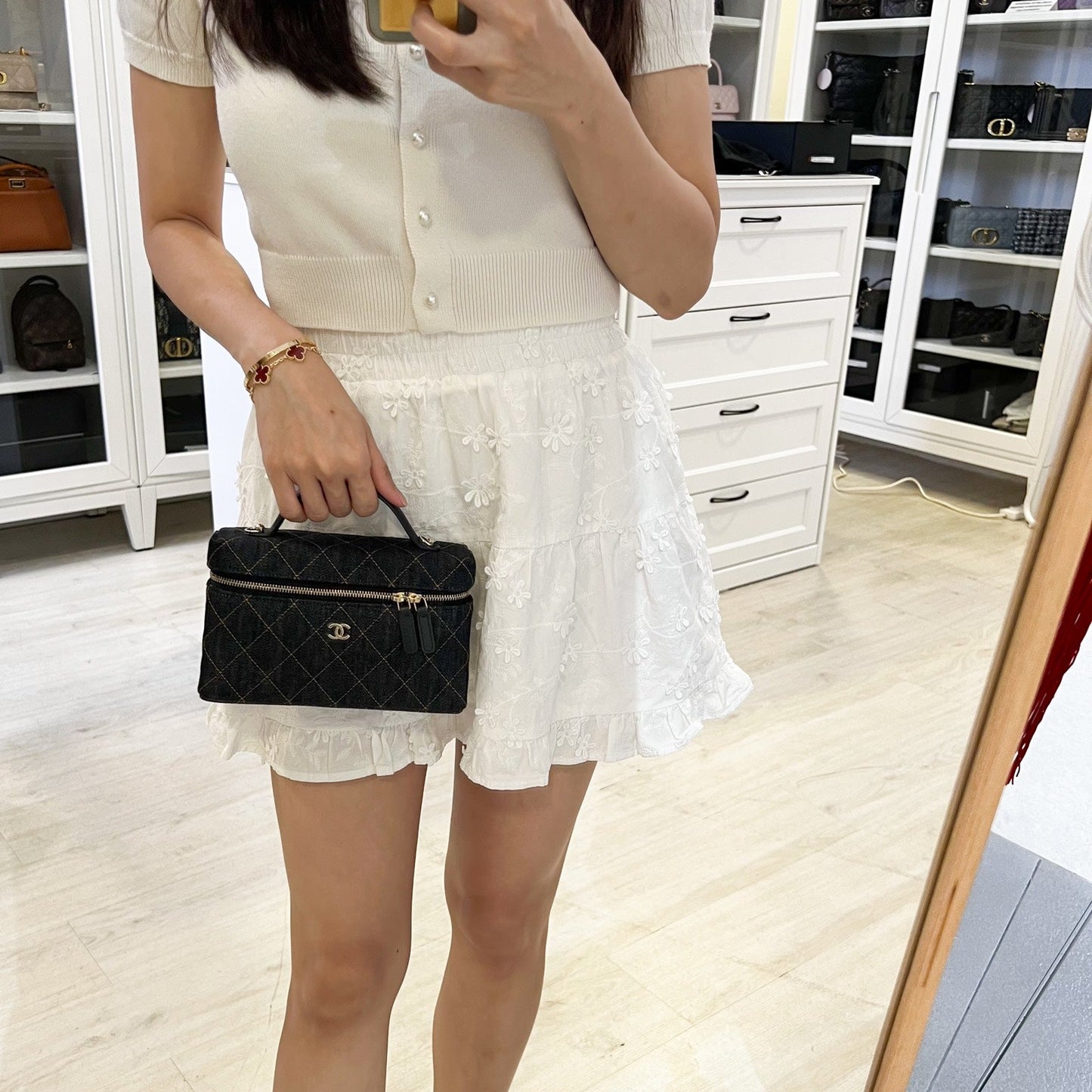 [Local Set - Jan 2026] Chanel 26P Vanity / Clutch with Chain (LP Style Bag) in Dark Blue and LGHW (Model: AP4385)